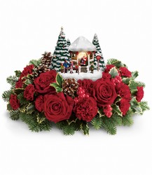 Thomas Kinkade's Visiting Santa Bouquet from Fields Flowers in Ashland, KY